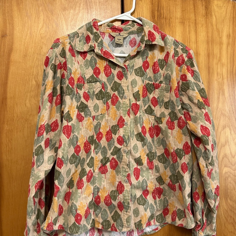Leaf Print Women's button down